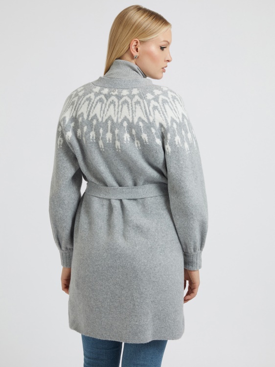 сива жакардова жилетка Guess Fair Isle
