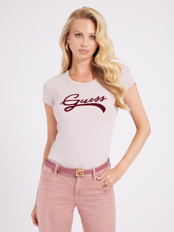 предна тениска с лого Guess сива