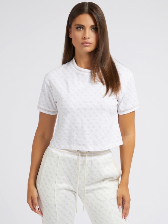 бяла тениска с лого Guess
