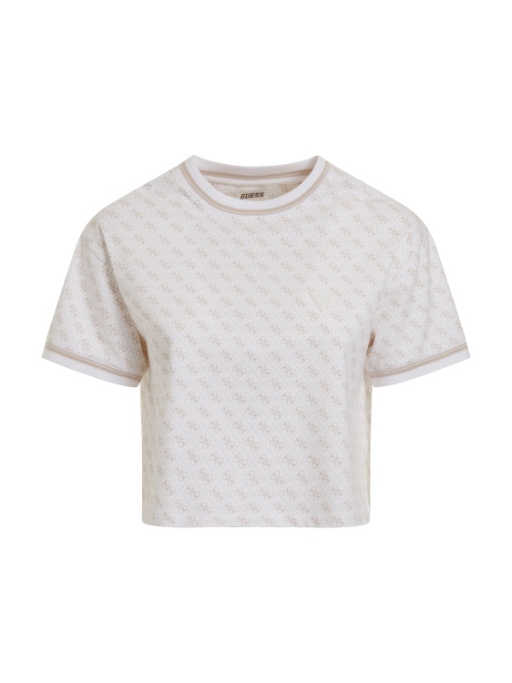 бяла тениска с лого Guess
