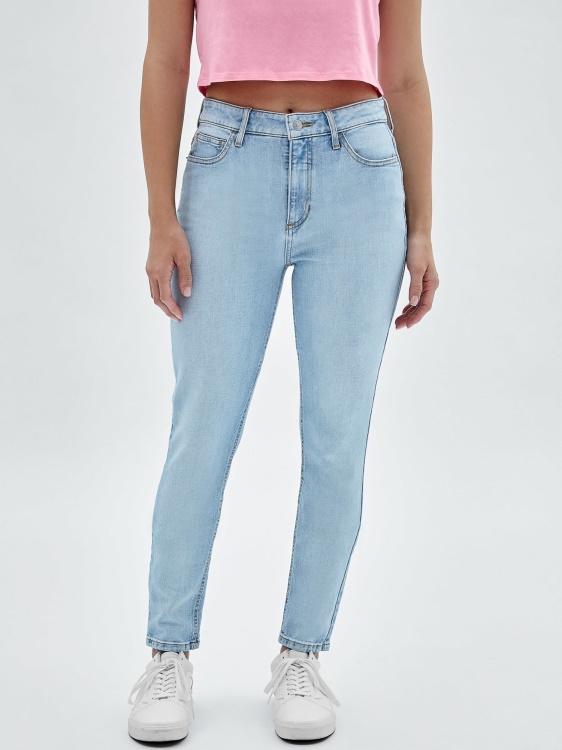 модни нови сини тесни дънкови панталони Guess