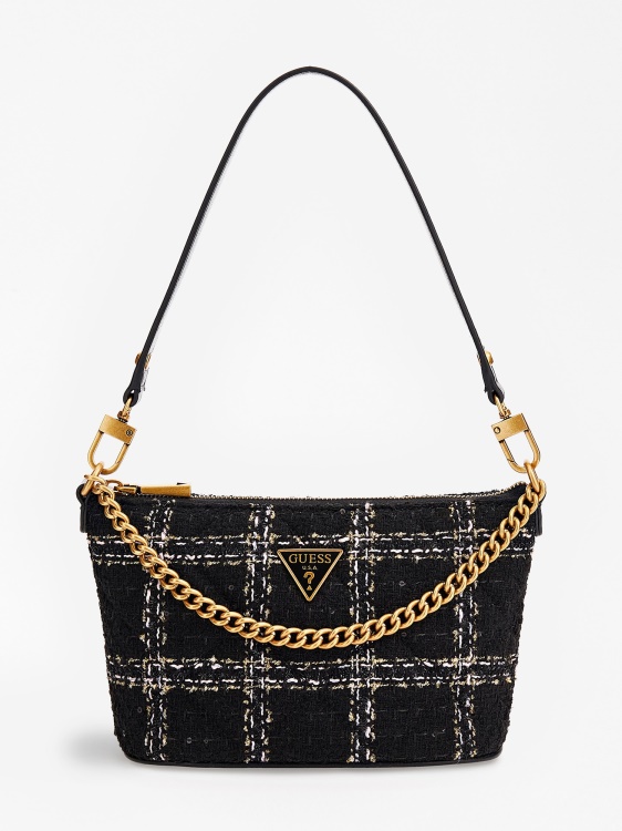 черна мини чанта от туид Cessily Guess