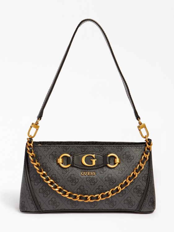 сива чанта през рамо с лого Izzy 4g Guess