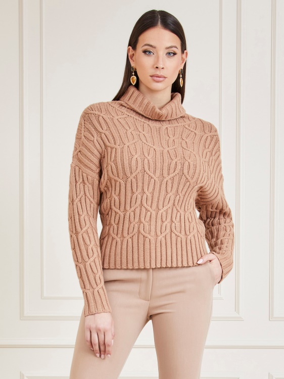 бежов пуловер с кабели Marciano Guess