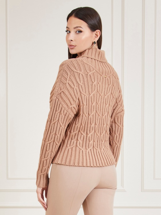 бежов пуловер с кабели Marciano Guess