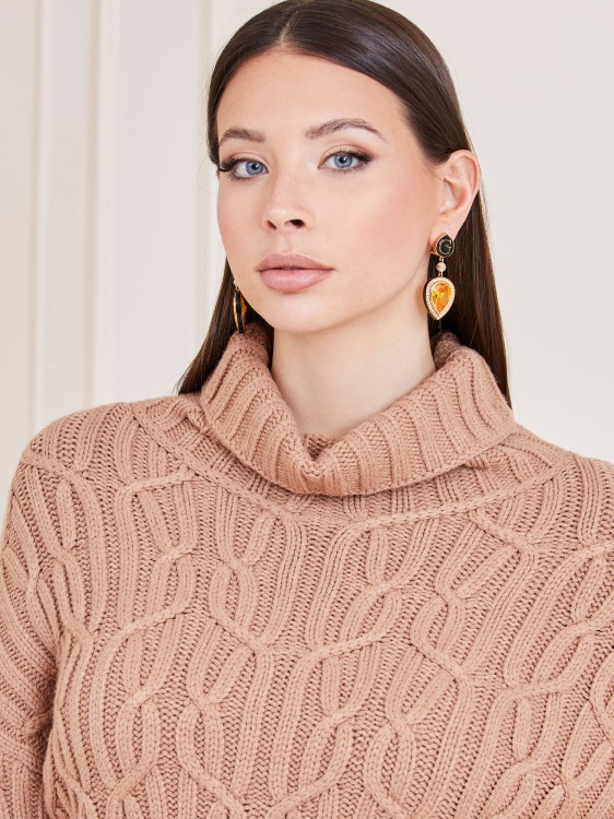бежов пуловер с кабели Marciano Guess