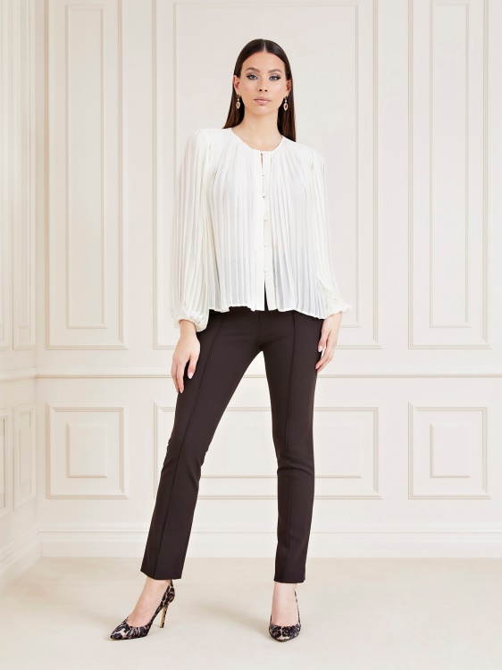 бежова плисирана блуза Guess Marciano