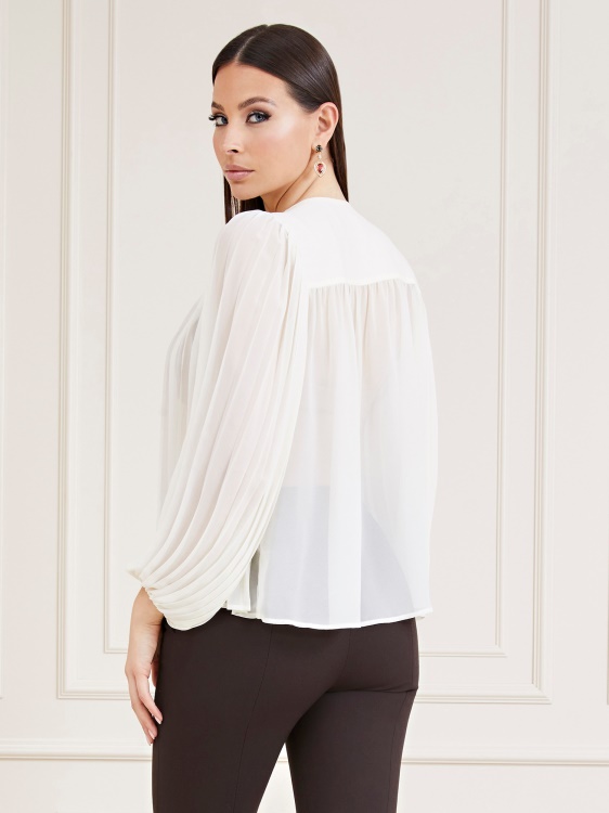 бежова плисирана блуза Guess Marciano