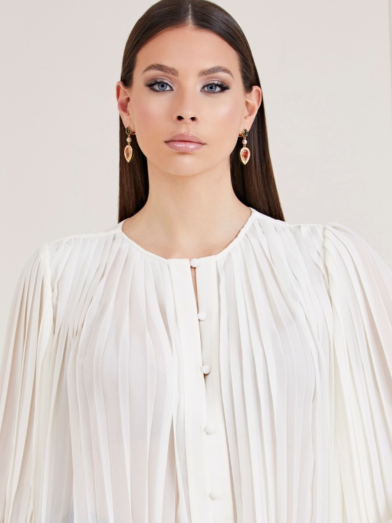 бежова плисирана блуза Guess Marciano