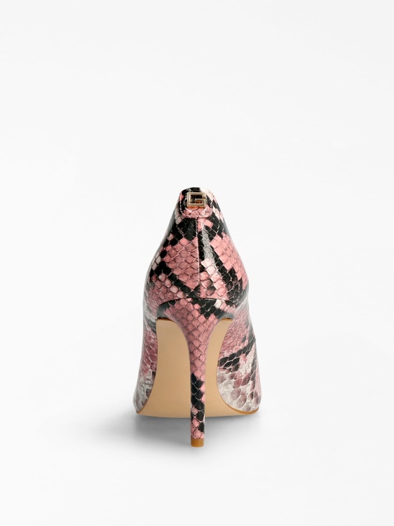 розова обувка Guess Piera с животински принт
