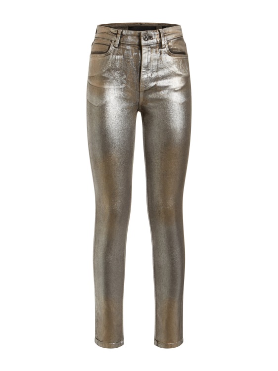 кльощави дънкови панталони с метален външен вид, сив Guess