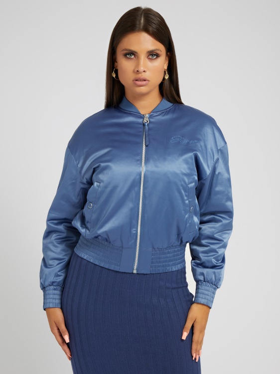 светло синьо сатенено бомбър яке Guess
