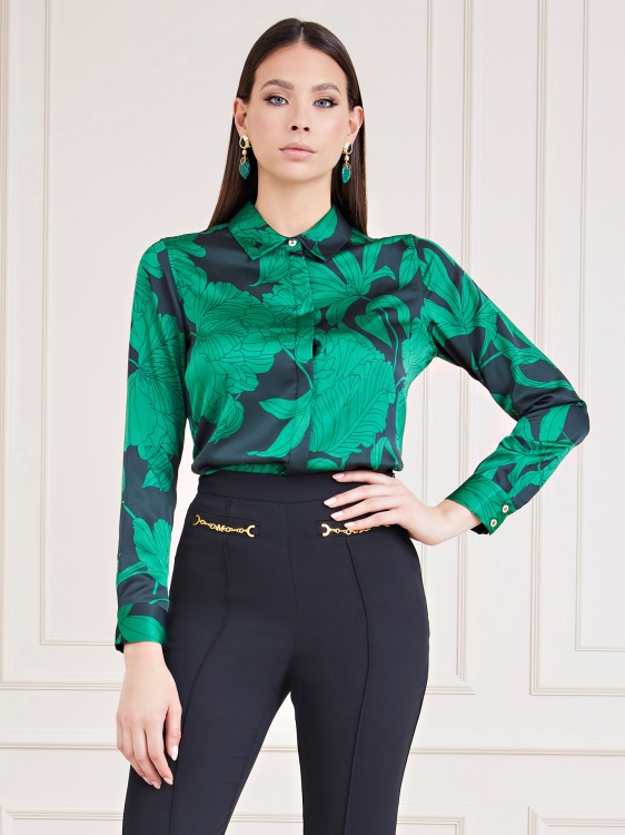 Marciano сатенена риза Guess зелена мулти
