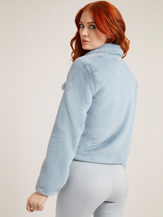 яке от изкуствена кожа Guess светло синьо