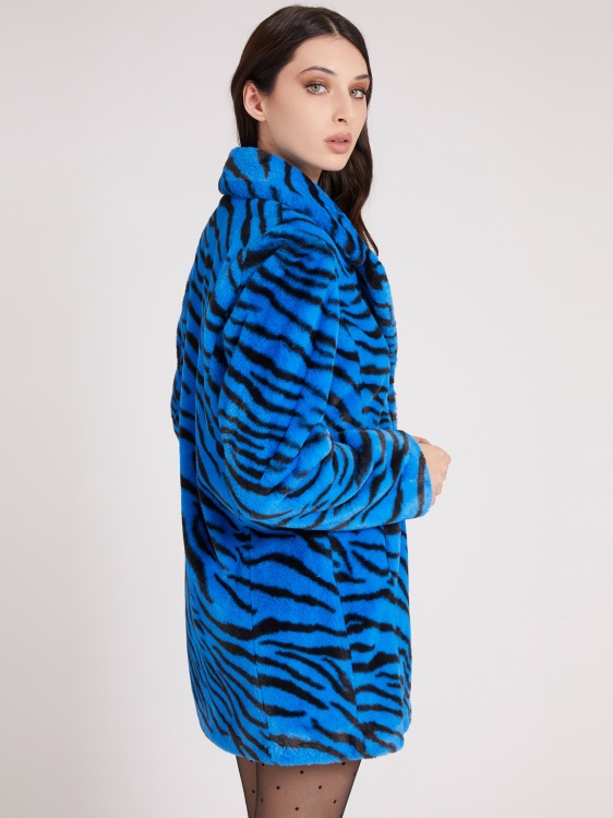 яке от изкуствена кожа Animalier синьо Multi Guess