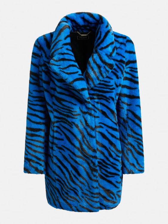 яке от изкуствена кожа Animalier синьо Multi Guess