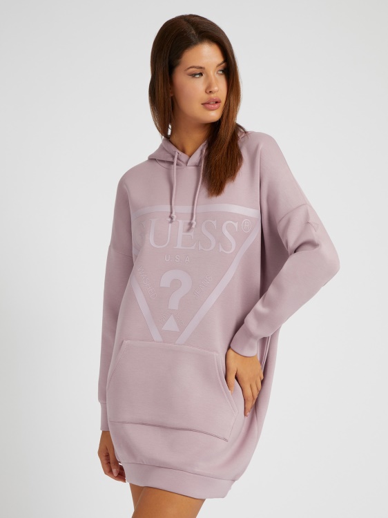лилав суичър с предно лого Guess