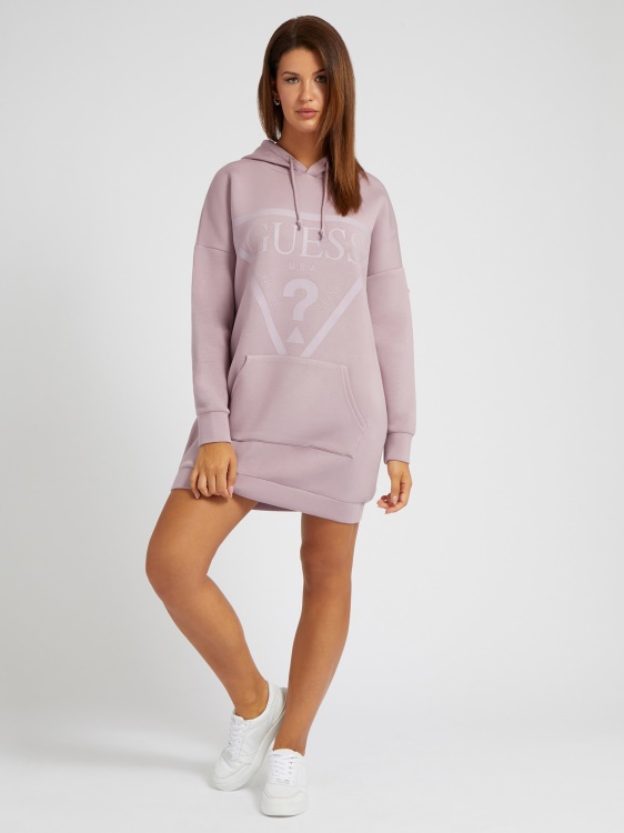 лилав суичър с предно лого Guess