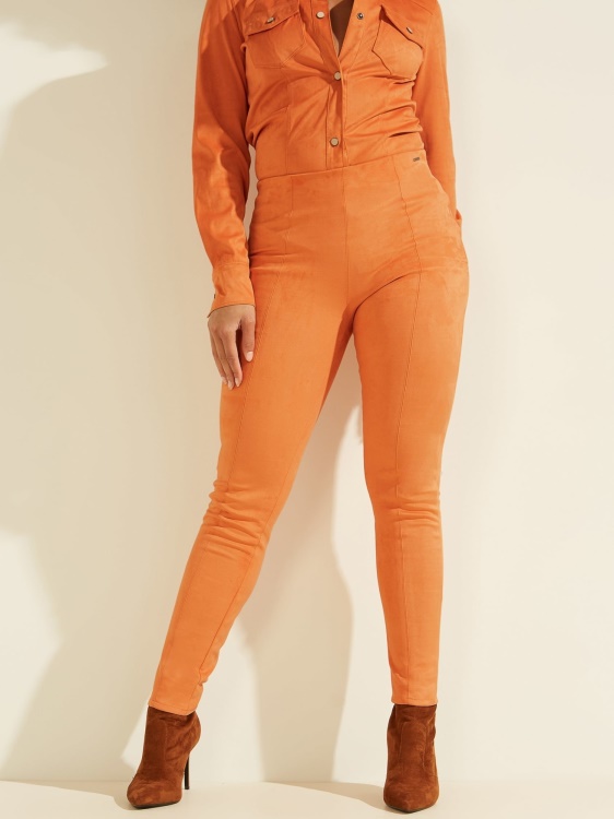 оранжеви клинове от изкуствен велур Guess