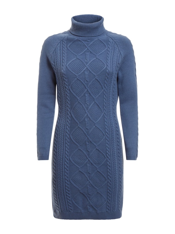 светлосиня пуловерна рокля Guess от смес от вълна