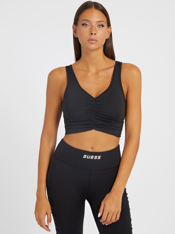драпиран Deatils активен сутиен черен Guess