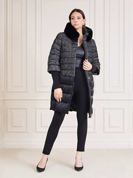 Guess черен мулти Marciano пуфър с рибена кост