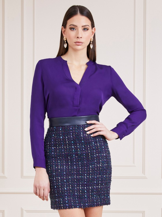 Marciano копринена блуза Guess лилаво