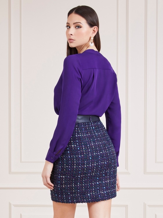 Marciano копринена блуза Guess лилаво