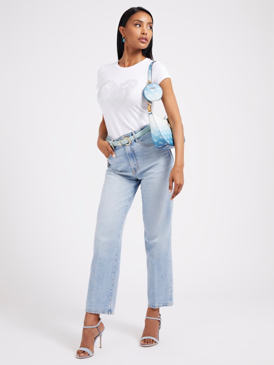 светлосин дънков панталон Guess Palazzo Fit