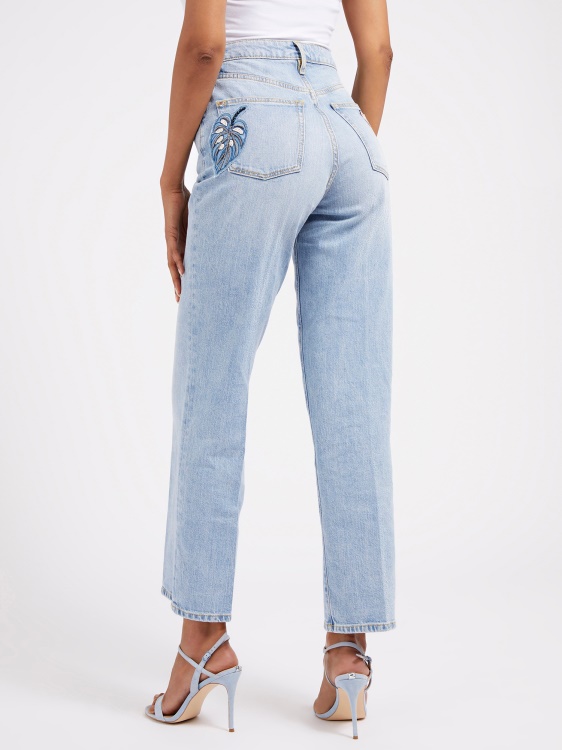 светлосин дънков панталон Guess Palazzo Fit