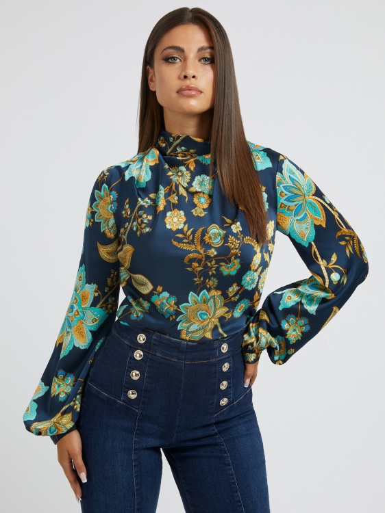 цяла блуза с принт Guess Blue Multi