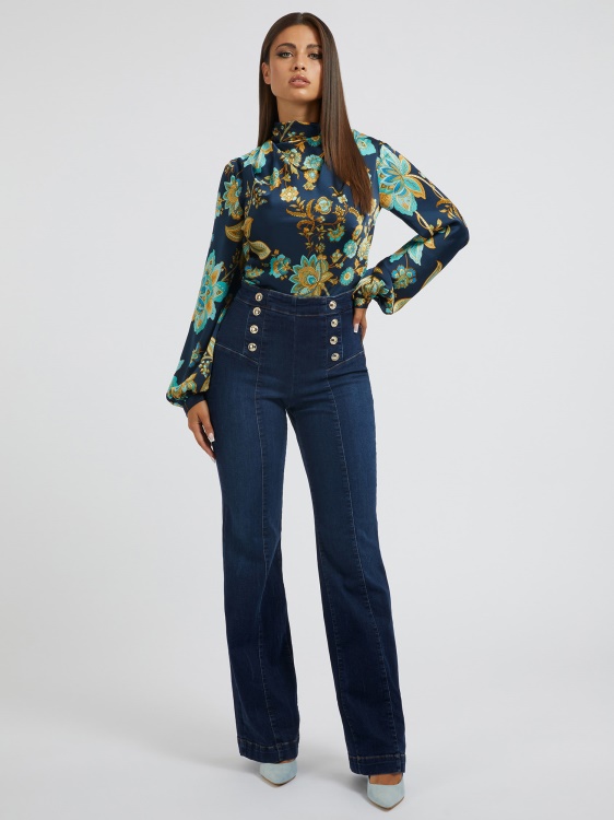цяла блуза с принт Guess Blue Multi