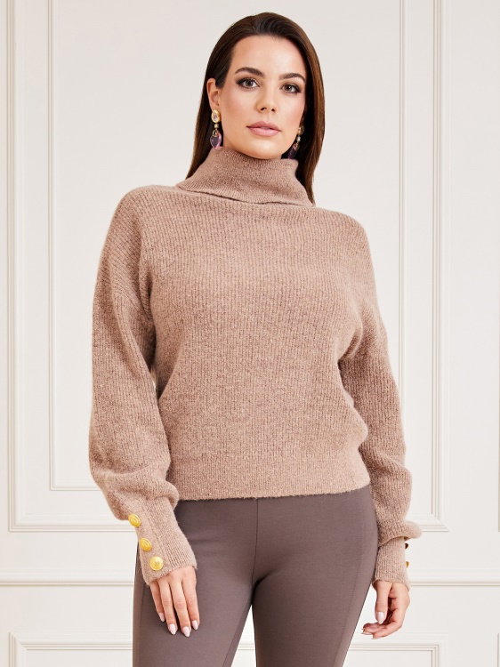вълнен пуловер Marciano бежов Guess