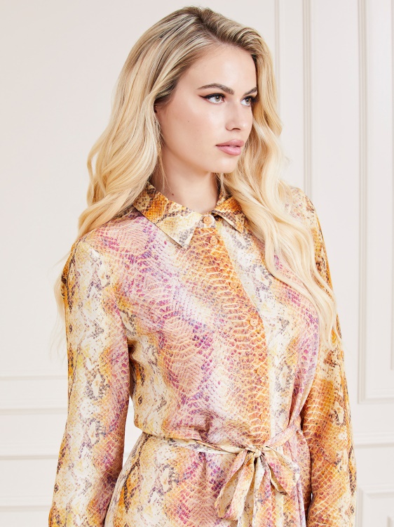 Guess оранжева копринена рокля Marciano
