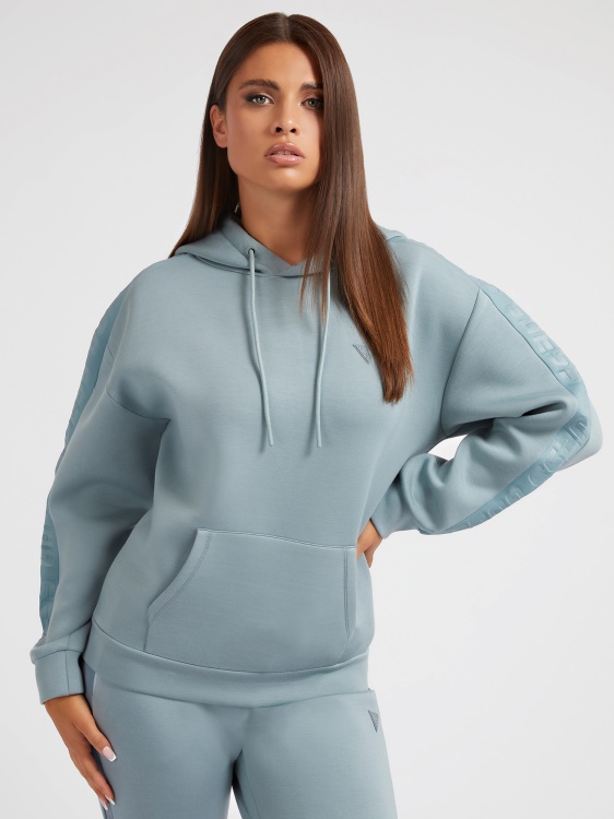 зелен суичър с качулка Guess