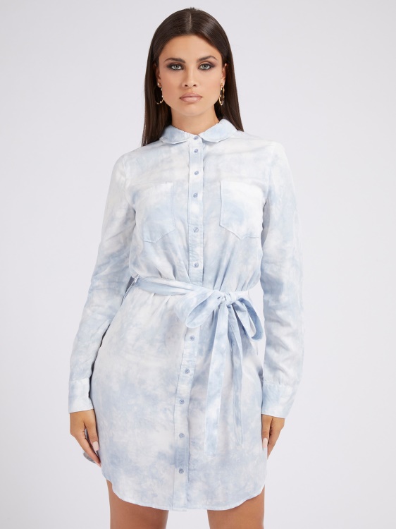 Guess синя рокля с колан