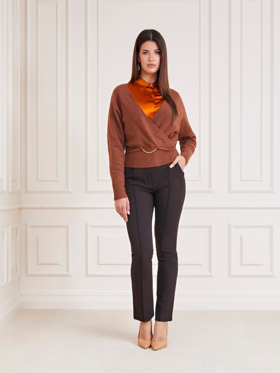 Guess кафяв пуловер от смес от вълна Marciano
