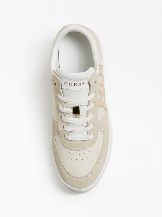бели маратонки Sidny от истинска кожа Guess