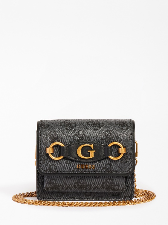 Izzy 4g лого микро чанта за кръст Guess сива