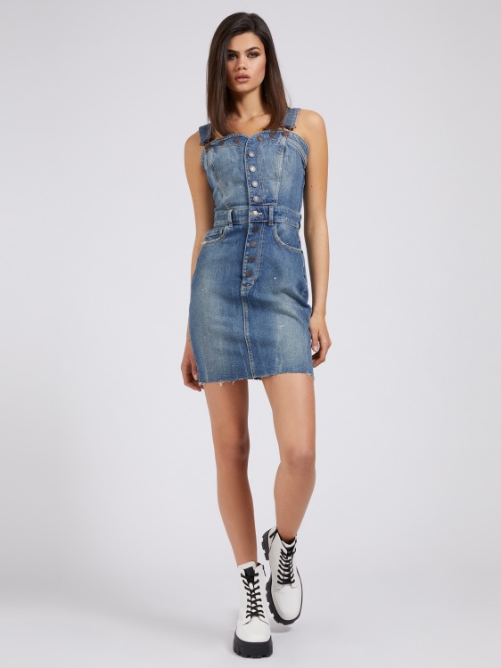 копчета дънкова рокля Guess Blue