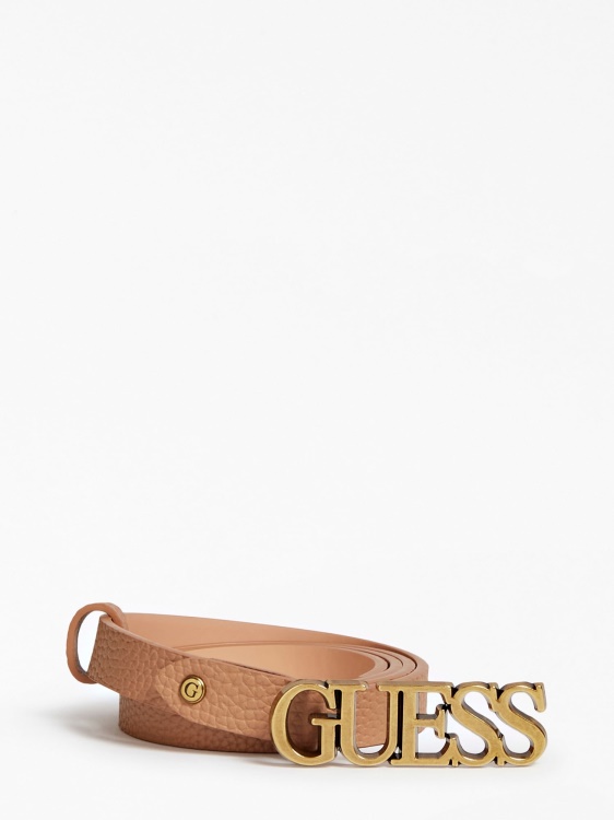 Guess Logo Script колан бежов