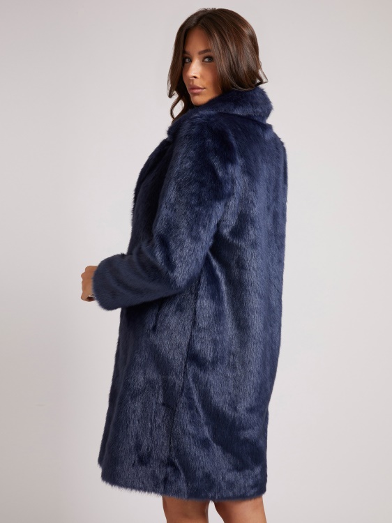 синьо Guess палто от изкуствена кожа