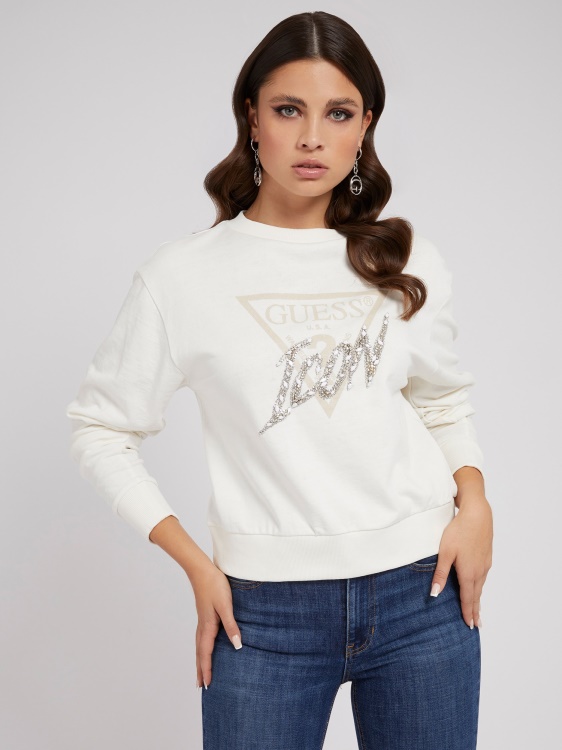 суичър с триъгълно лого Guess