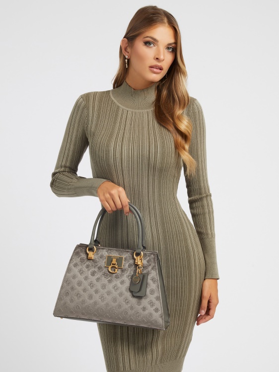 стефи кадифена чанта Guess сива
