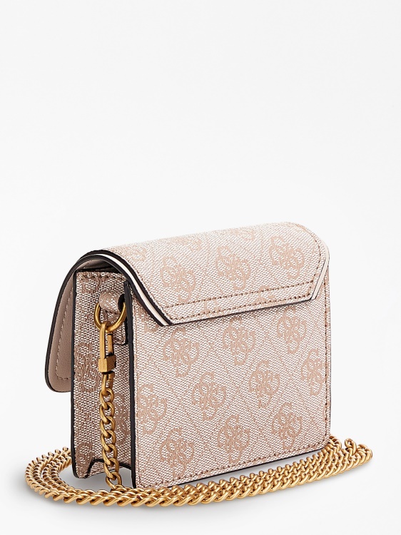 Micro Chanta през рамо с лого крем Izzy 4g Guess