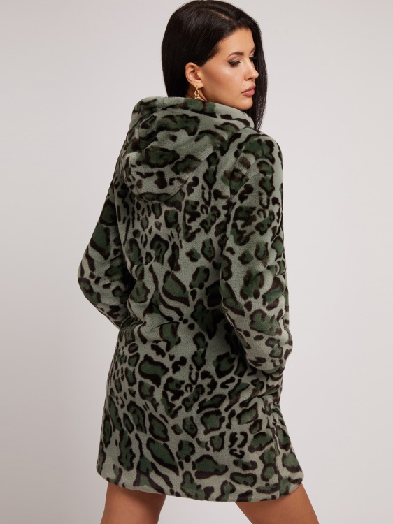 яке от изкуствена кожа Animalier Guess зелено