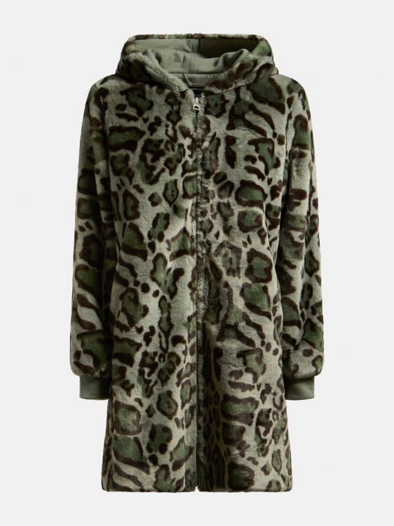 яке от изкуствена кожа Animalier Guess зелено