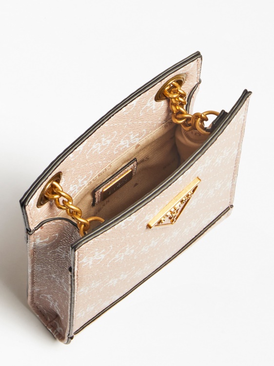 Guess Noelle 4g ​​​​лого мини чанта през рамо розово