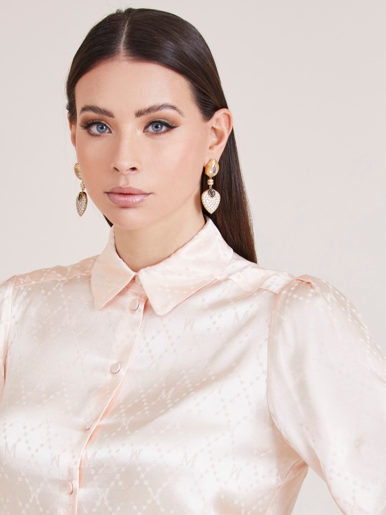 розово марциано по цялото лого риза Guess