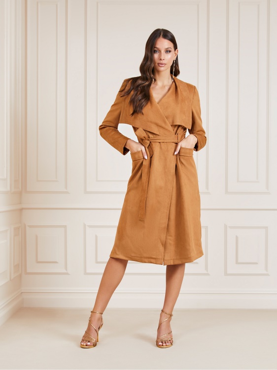 бежов тренч от изкуствен велур Marciano Guess